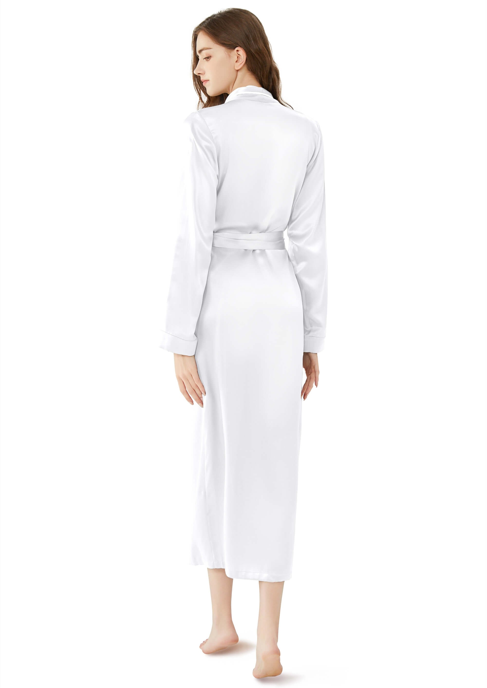 Momme Contra Trim And Full Length Silk Robe